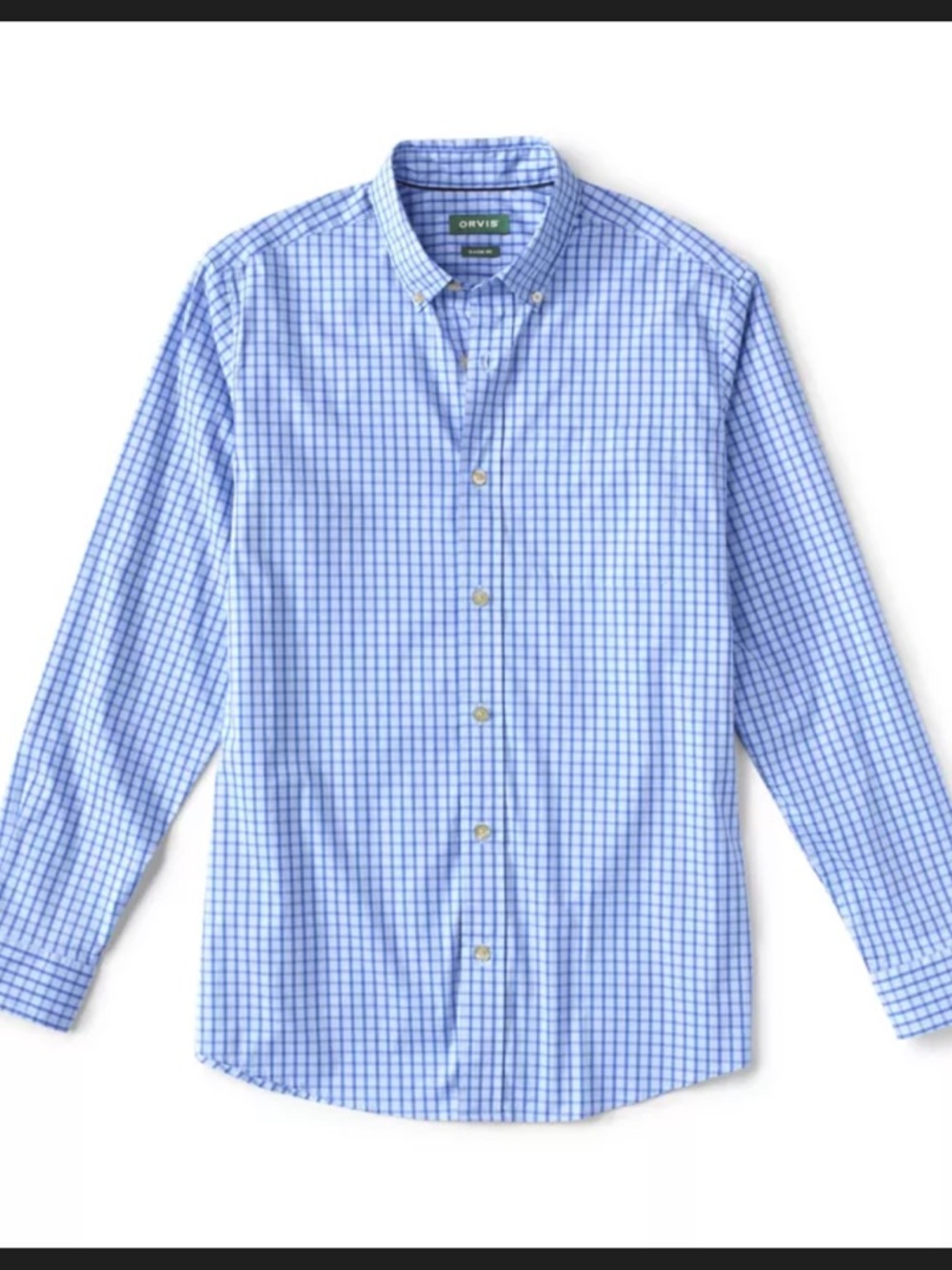 Orvis Men’s Active Fit Long Sleeve- Size XL - Blue/White Checked - like new